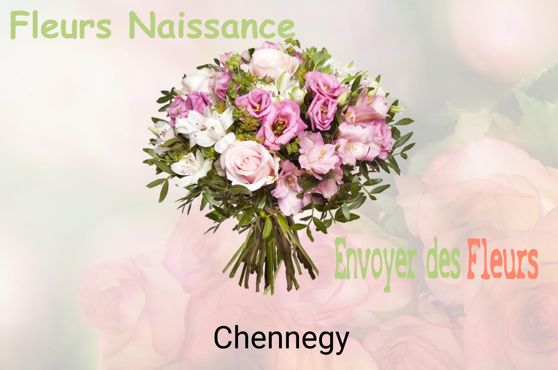 Bouquet de fleurs de naissance livré à Chennegy